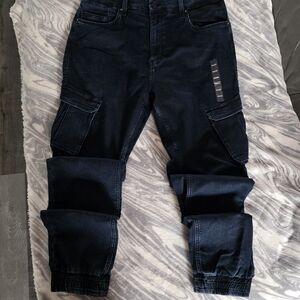 Guess Men's Dark Blue Cargo Jeans